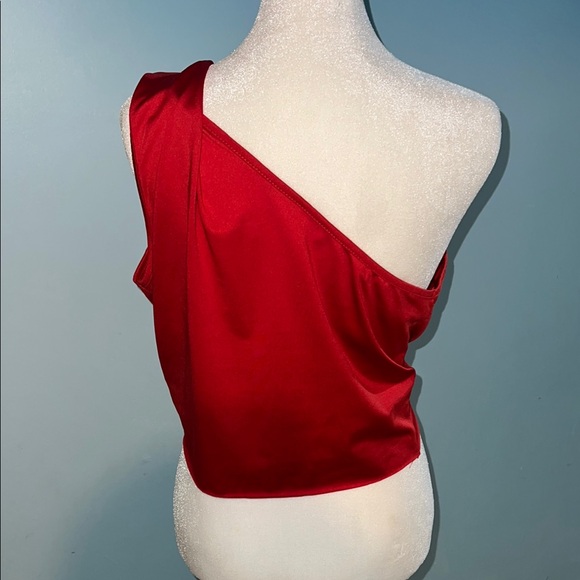 Red One-Shoulder Top - Picture 2 of 3